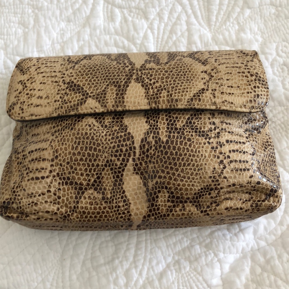 Vegan snakeskin clutch
